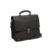 Black Leather Briefcase Stuttgart, front view