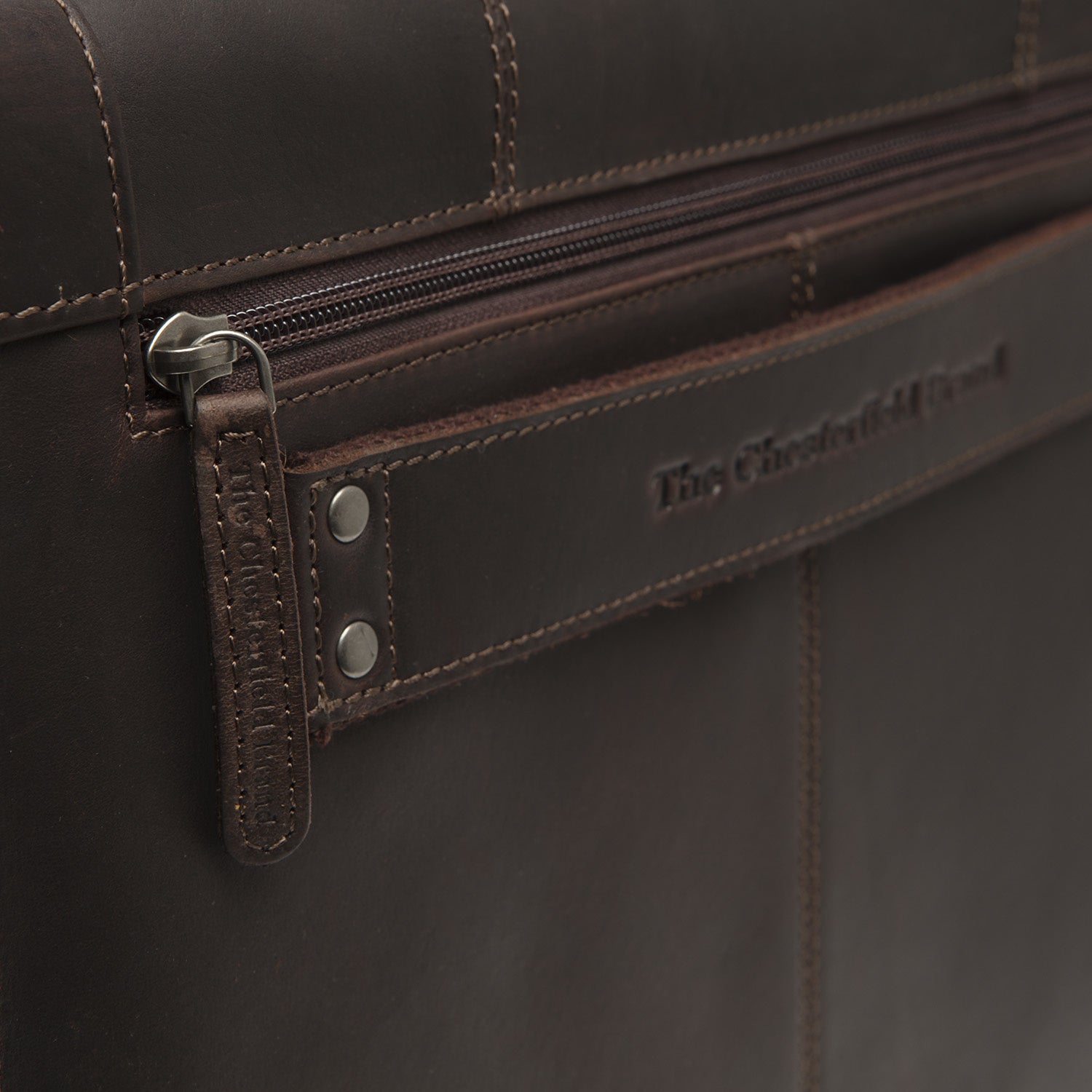Brown Leather Briefcase Stuttgart, detail view 5