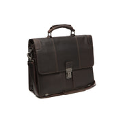 Brown Leather Briefcase Stuttgart, front view