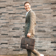 Brown Leather Briefcase Stuttgart, product view 3