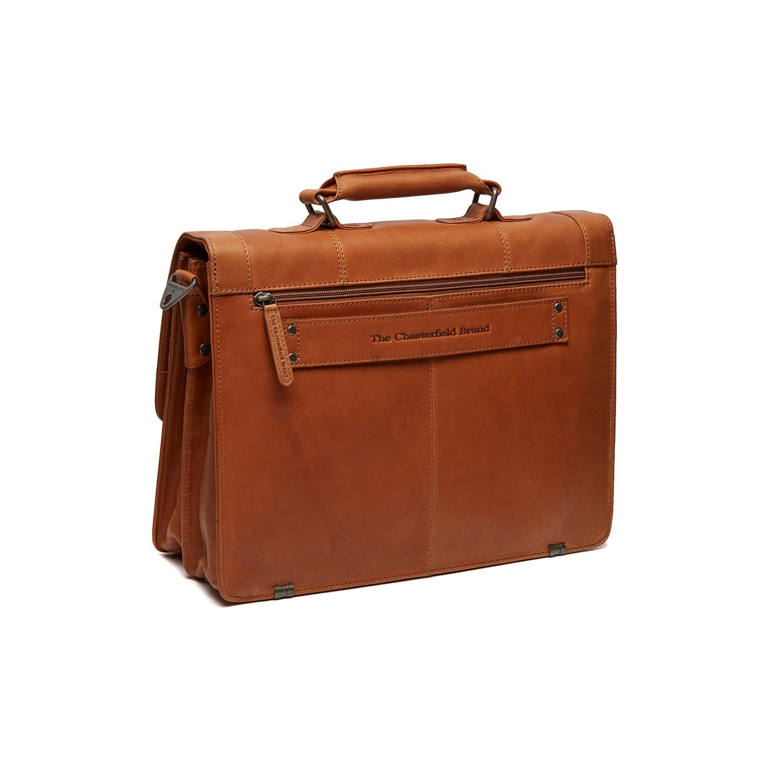Cognac Leather Briefcase Stuttgart, detail view 1