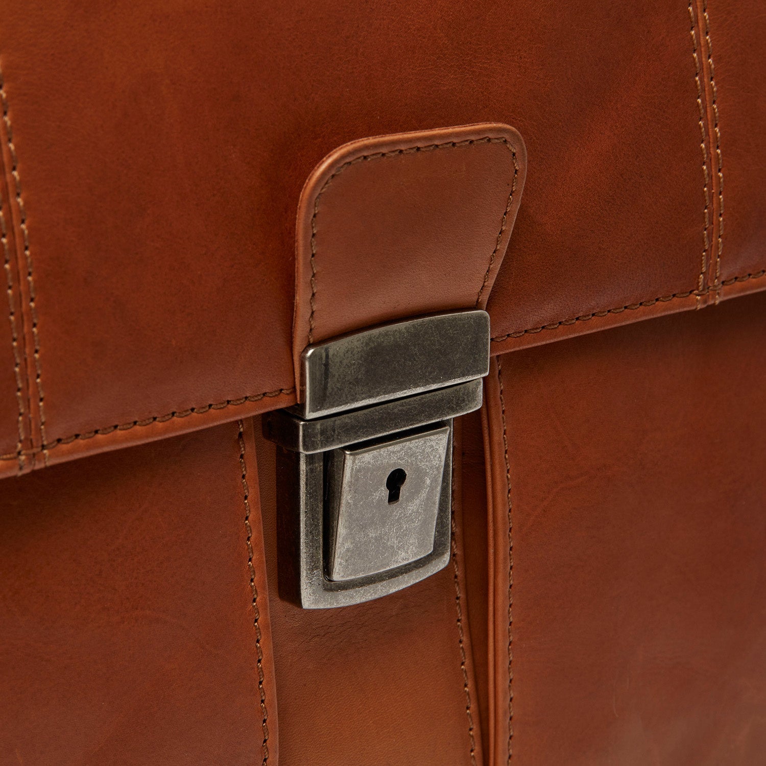 Cognac Leather Briefcase Stuttgart, detail view 4
