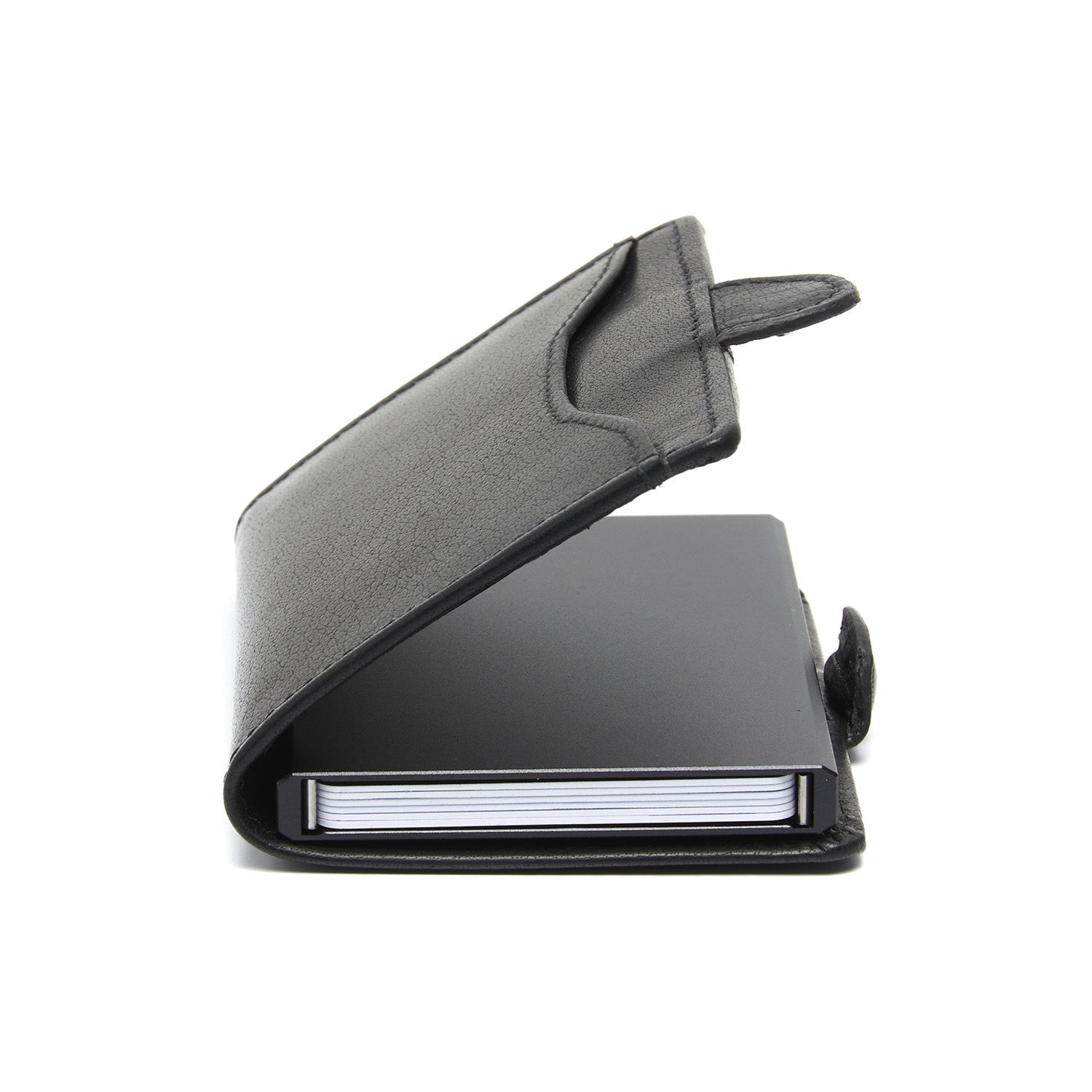 Black Leather Card Holder Albury, detail view 1