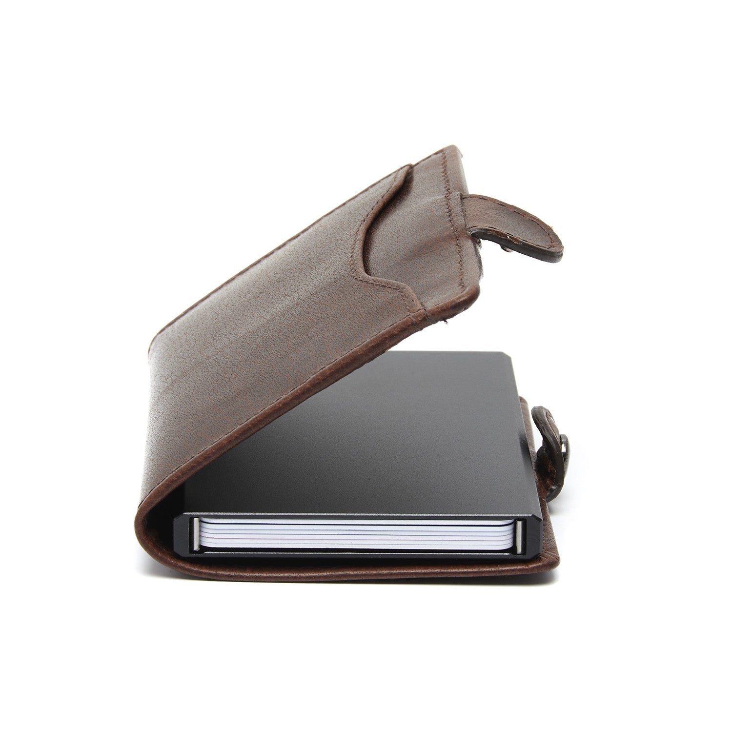 Brown Leather Card Holder Albury, detail view 1