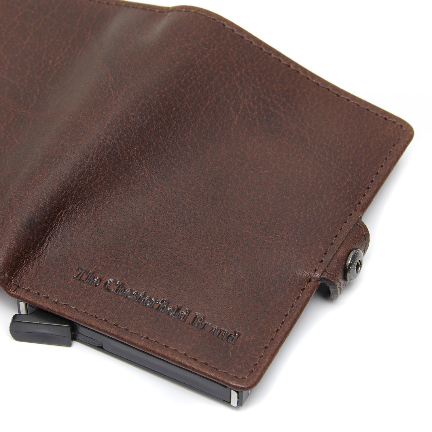 Brown Leather Card Holder Albury, detail view 3