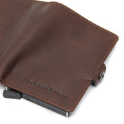 Brown Leather Card Holder Albury, detail view 3