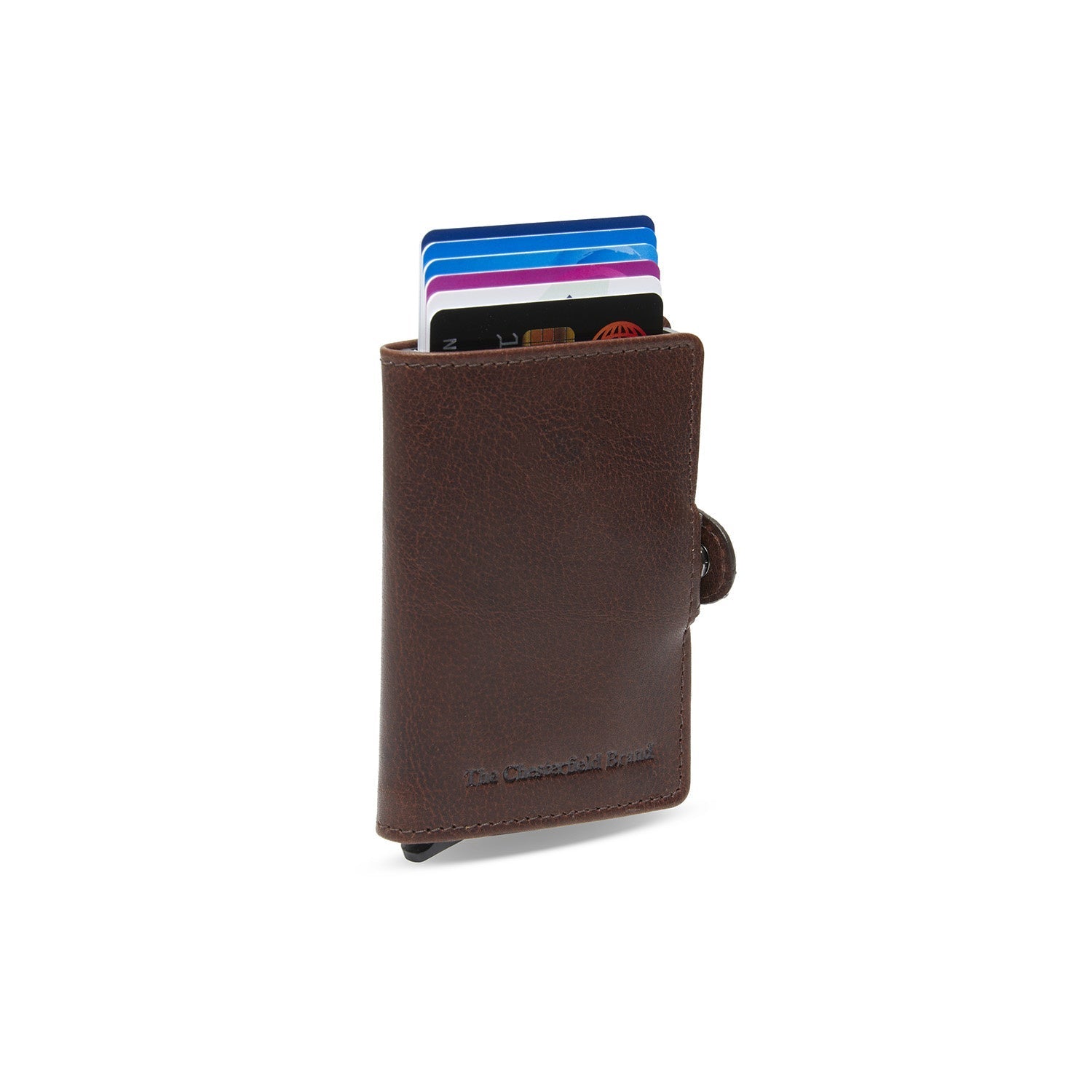 Brown Leather Card Holder Albury, front view