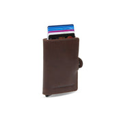 Brown Leather Card Holder Albury, front view