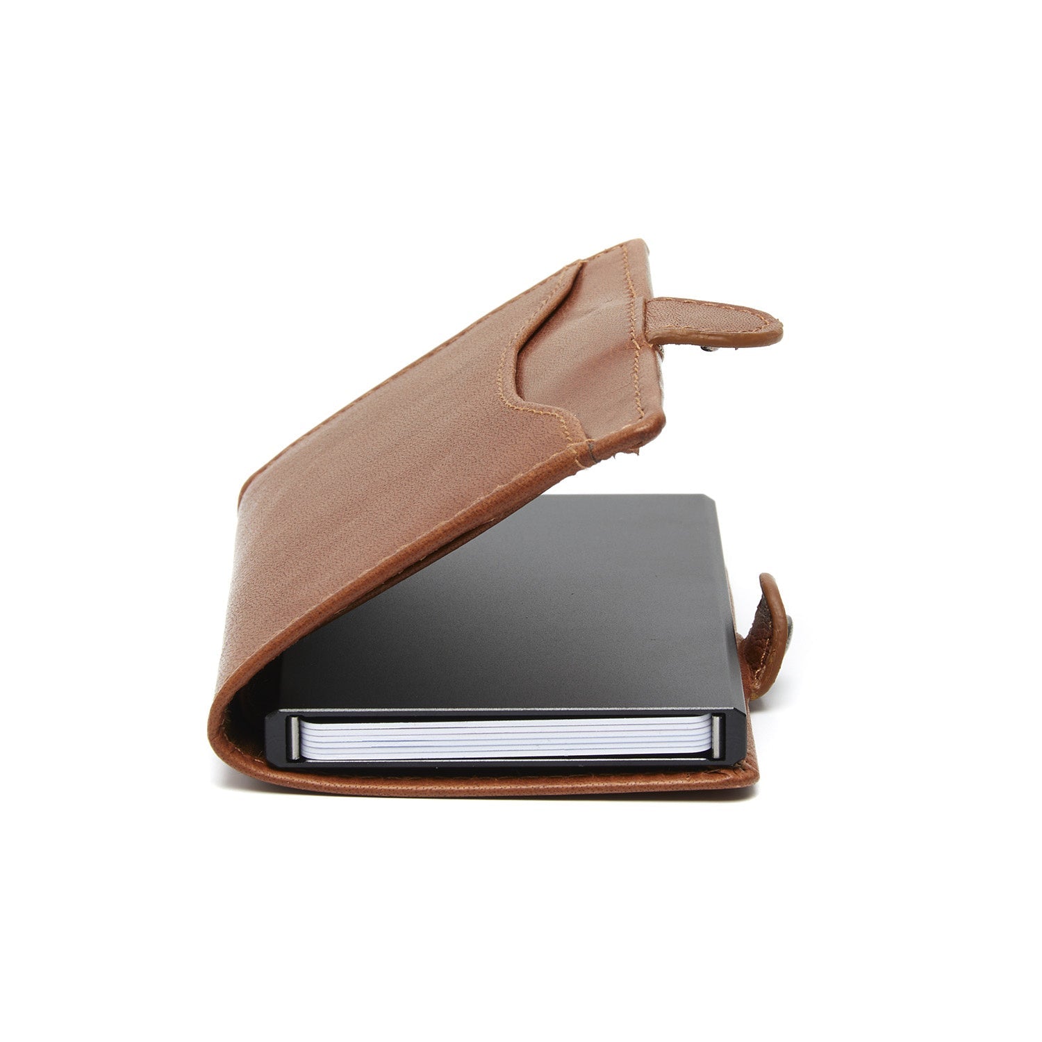 Cognac Leather Card Holder Albury, detail view 1