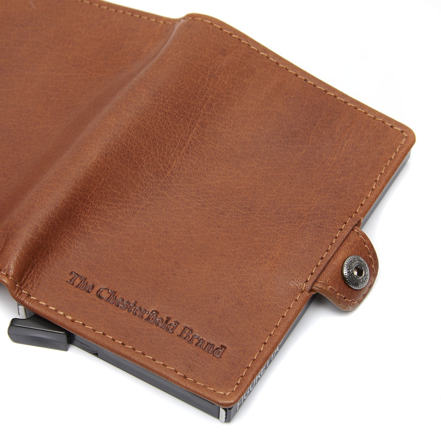 Cognac Leather Card Holder Albury, detail view 3