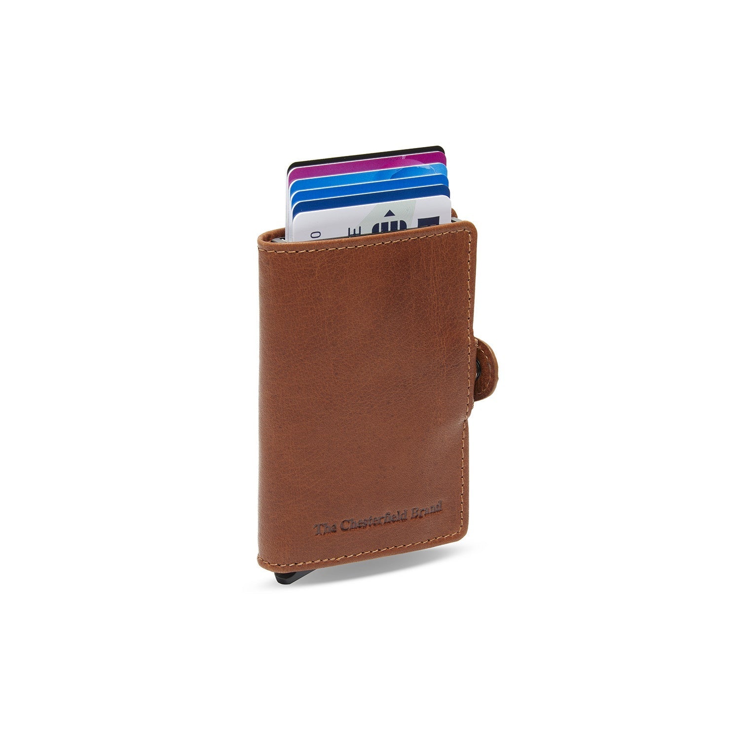 Cognac Leather Card Holder Albury, front view