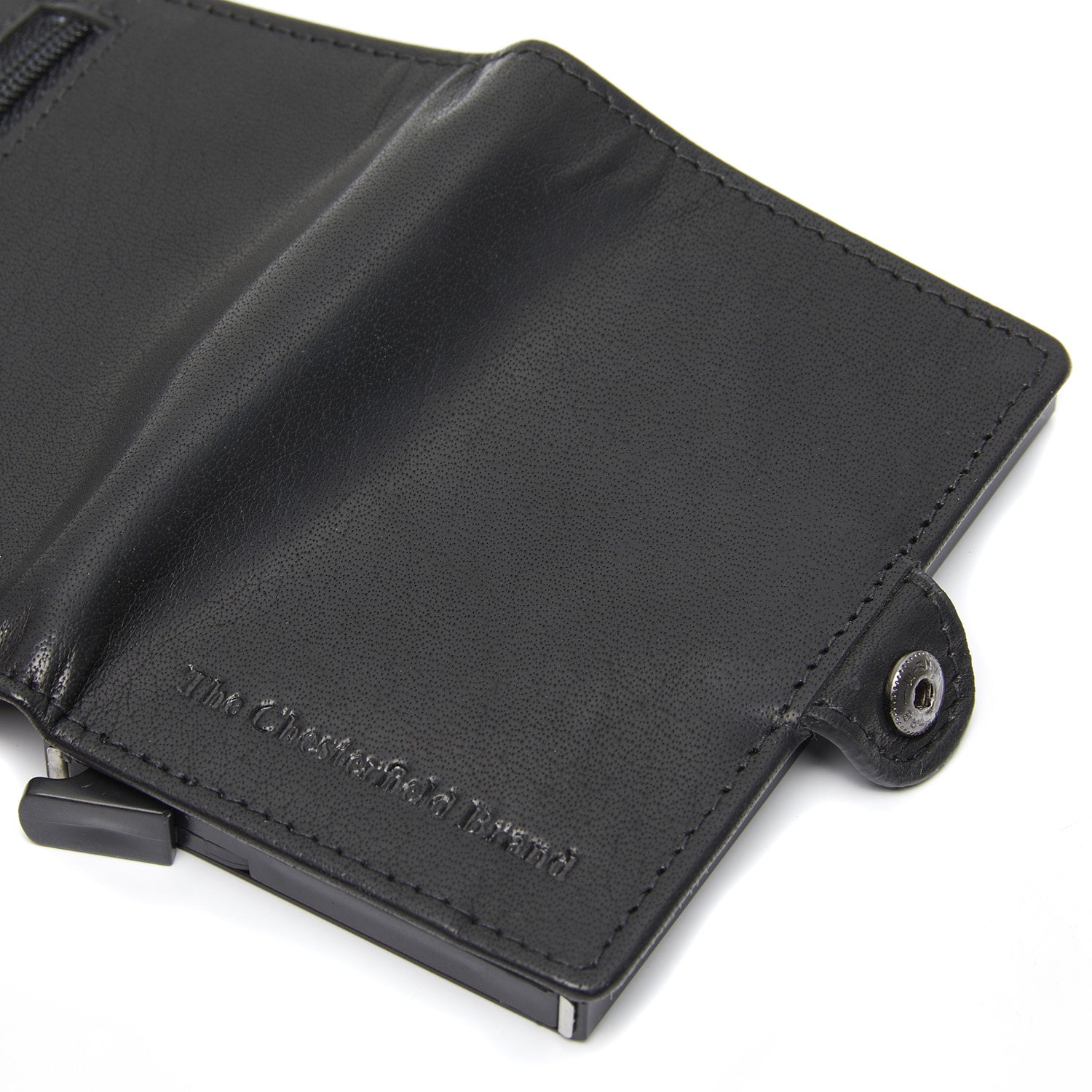 Black Leather Card Holder Baldwin, detail view 3
