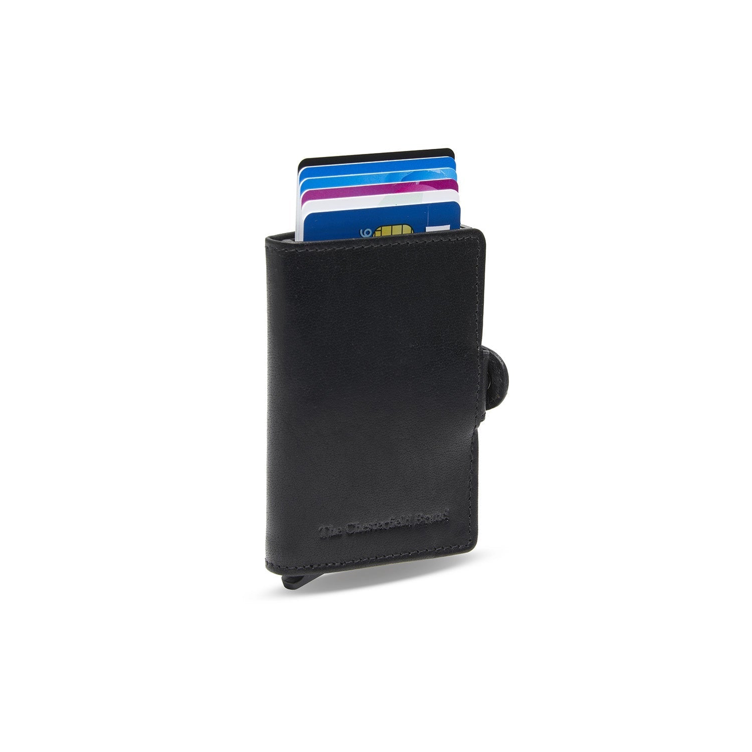 Black Leather Card Holder Baldwin, front view