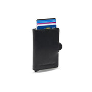 Black Leather Card Holder Baldwin, front view