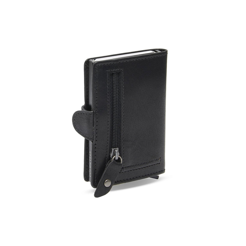 Black Leather Card Holder Baldwin, front view