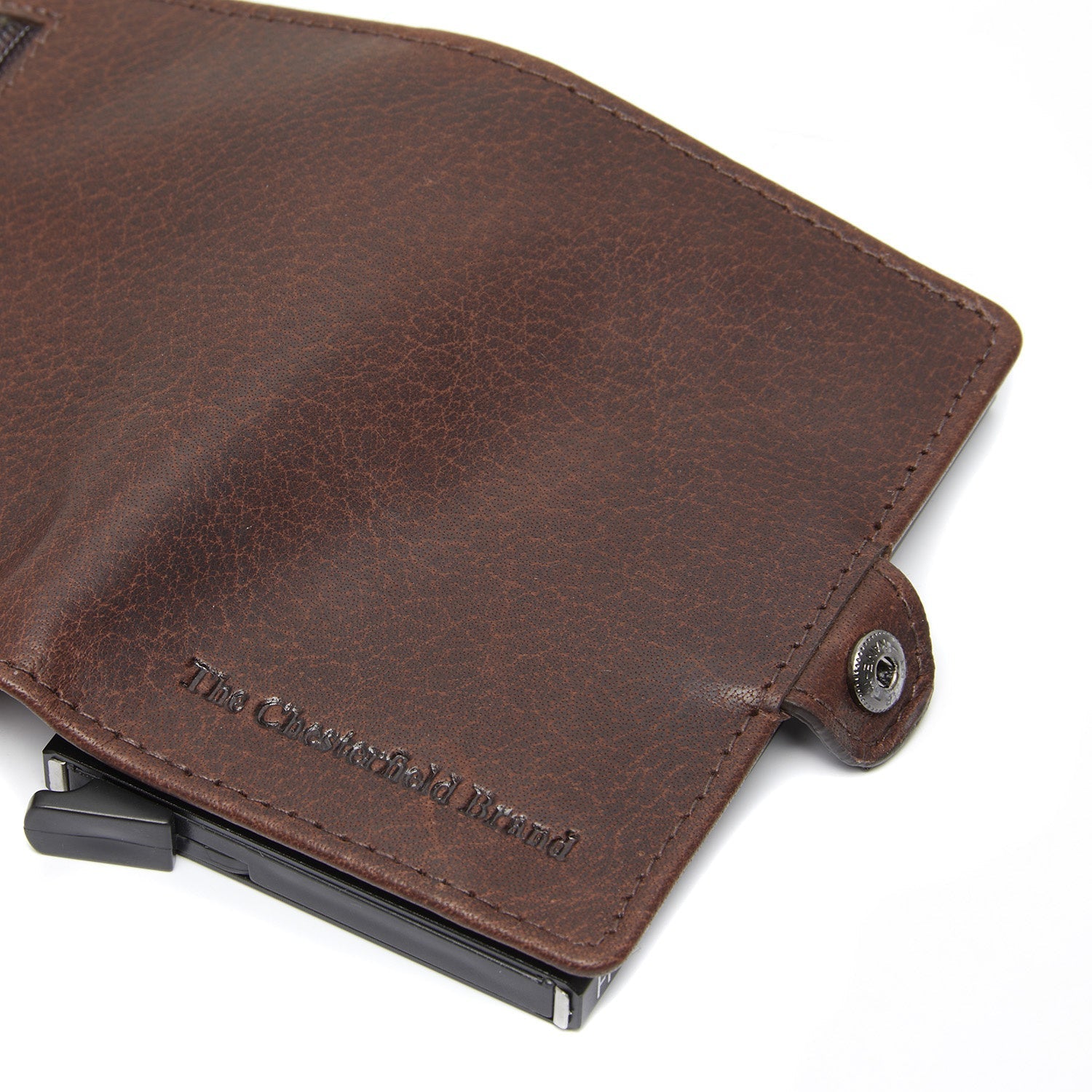 Brown Leather Card Holder Baldwin, detail view 3