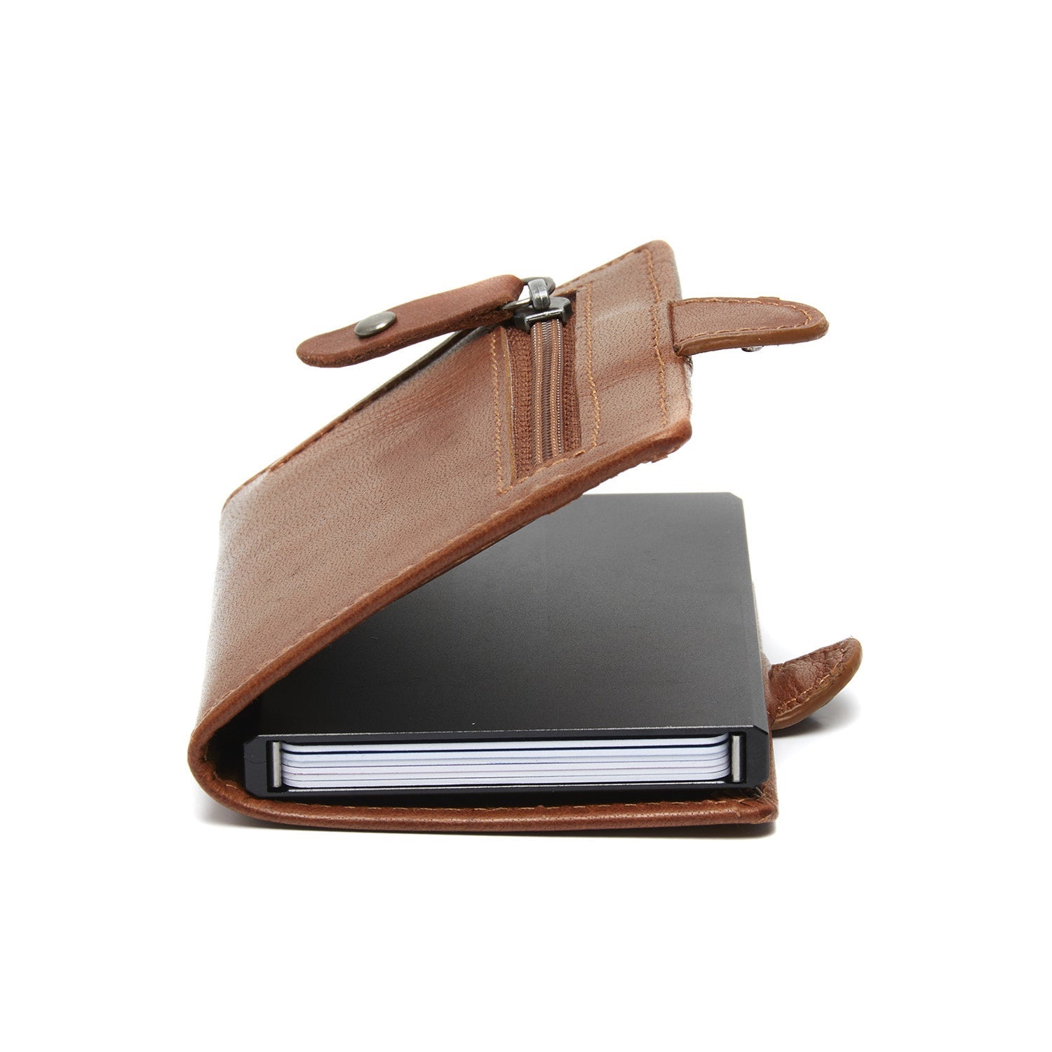 Cognac Leather Card Holder Baldwin, detail view 3