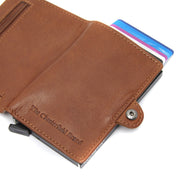 Cognac Leather Card Holder Baldwin, detail view 4