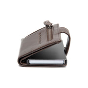 Brown Leather Card Holder Barrea, detail view 1