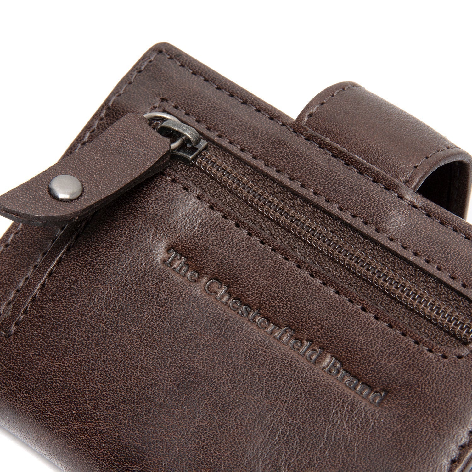 Brown Leather Card Holder Barrea, detail view 3