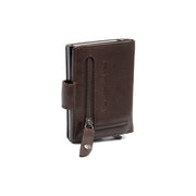 Brown Leather Card Holder Barrea, detail view 4