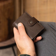 Brown Leather Card Holder Barrea, product view 2