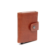 Cognac Leather Card Holder Barrea, detail view 5