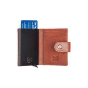 Cognac Leather Card Holder Barrea, product view 3