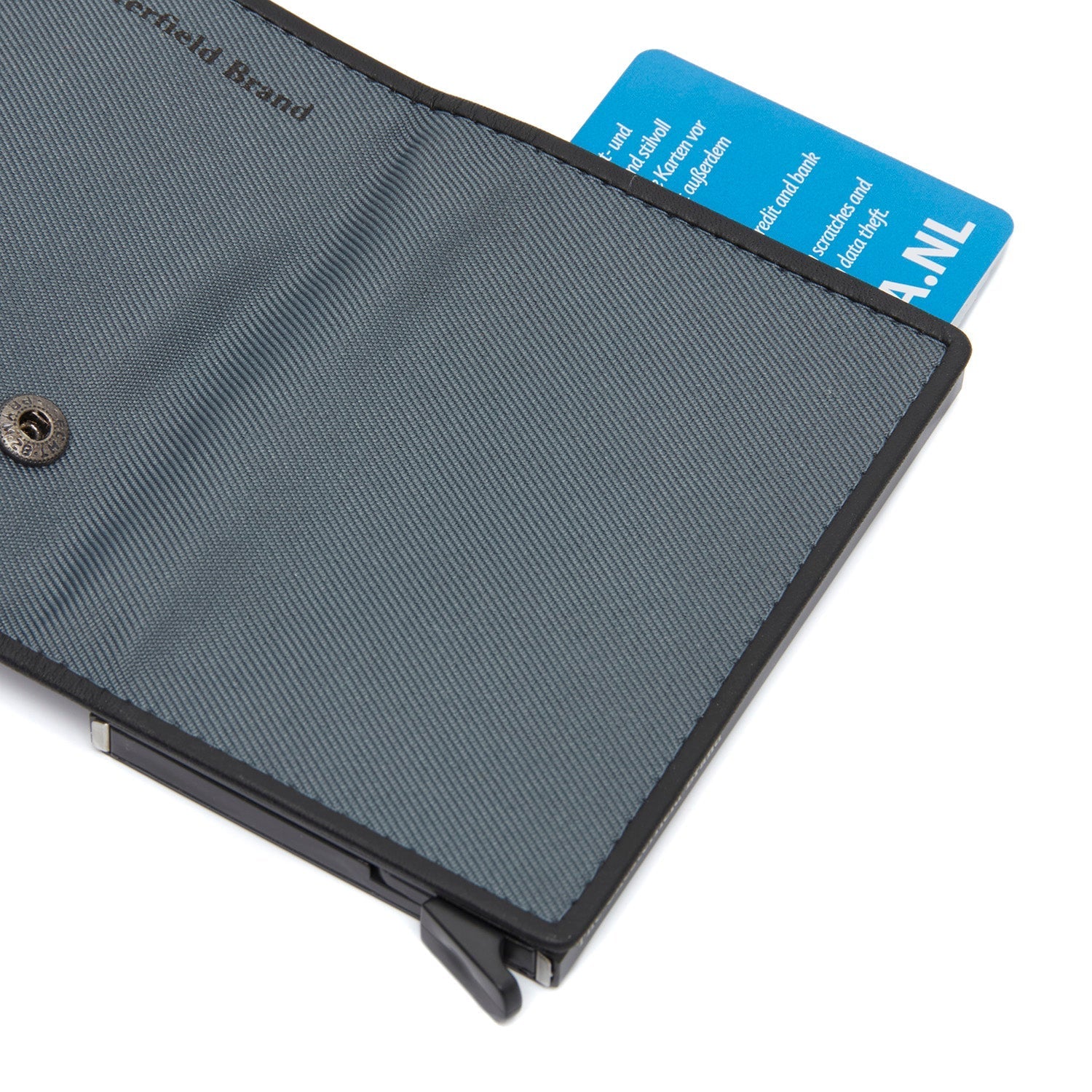 Light Grey Leather Card Holder Delsbo, detail view 1