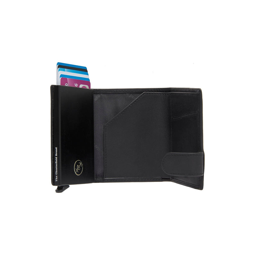 Light Grey Leather Card Holder Delsbo, front view