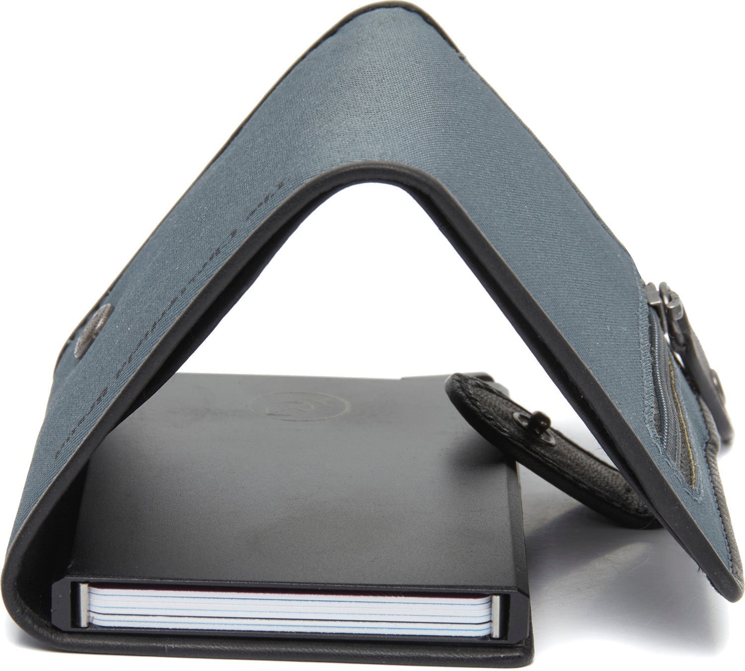 Light Grey Leather Card Holder Delsbo, product view 3