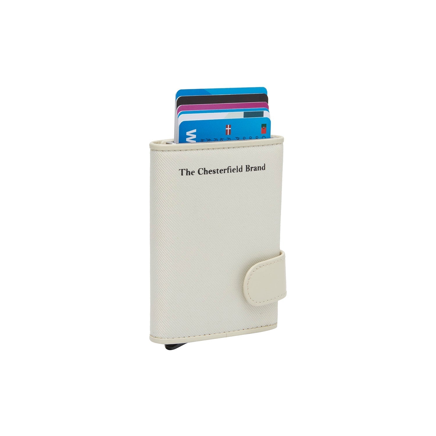 Off White Leather Card Holder Delsbo, front view