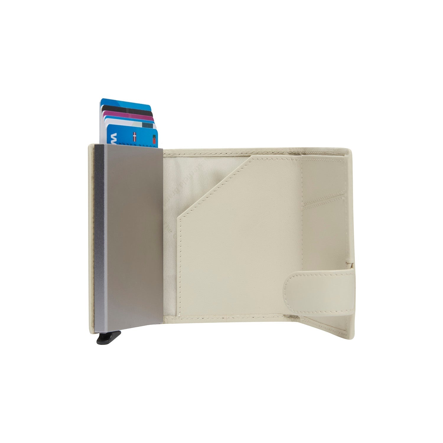 Off White Leather Card Holder Delsbo, product view 3
