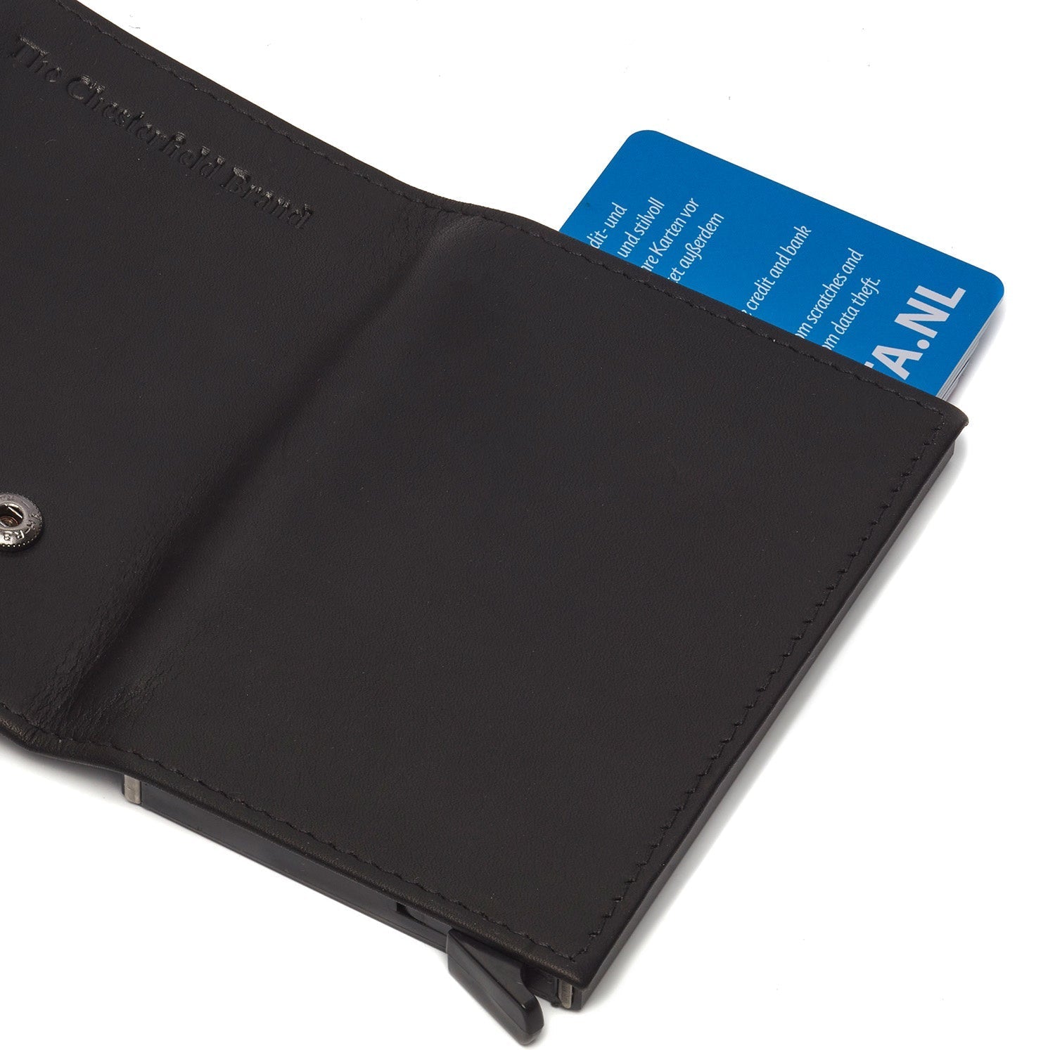 Black Leather Card Holder Frankfurt, detail view 3