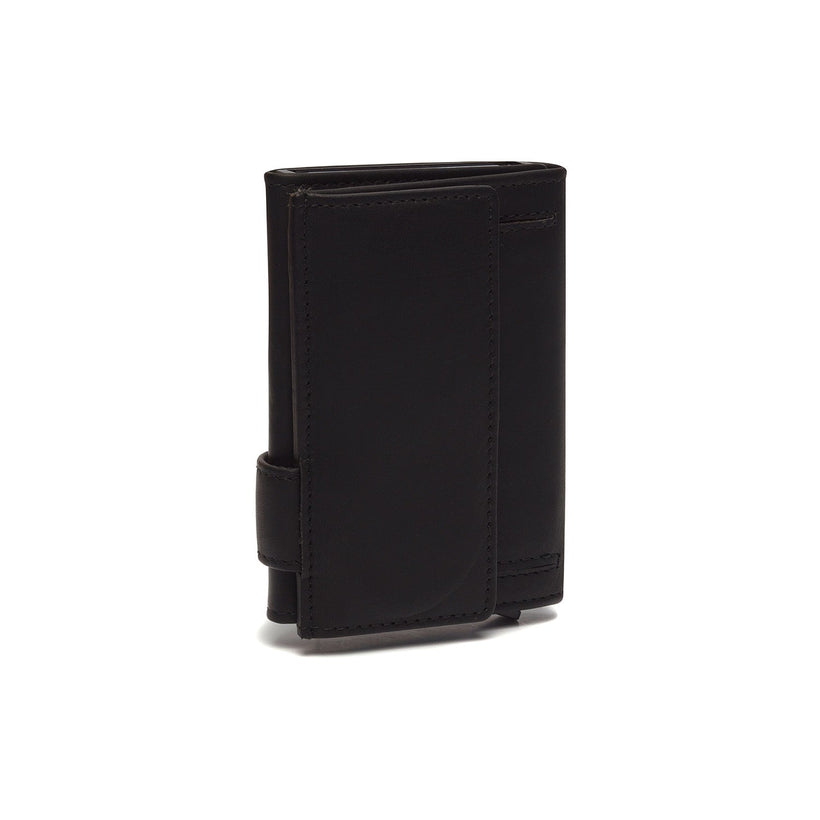 Black Leather Card Holder Frankfurt, front view