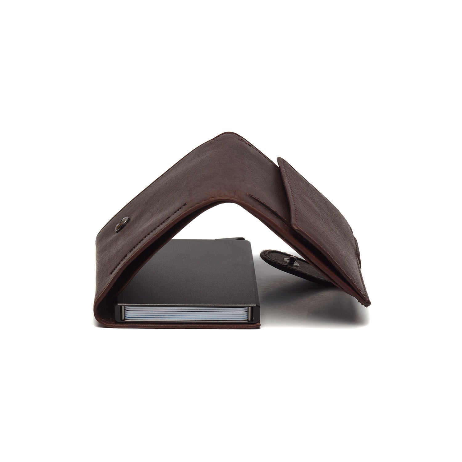 Brown Leather Card Holder Frankfurt, detail view 4