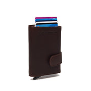 Brown Leather Card Holder Frankfurt, front view