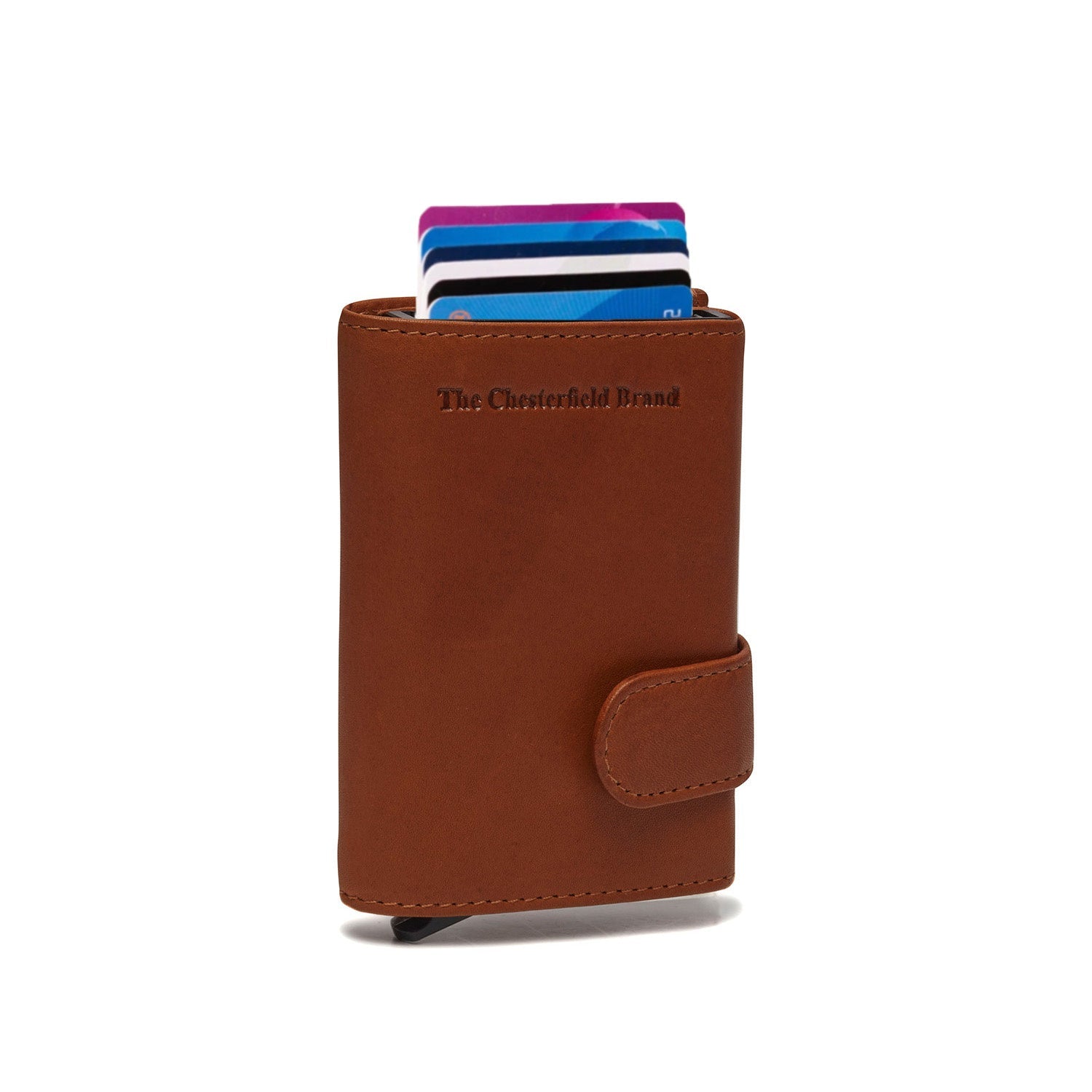 Cognac Leather Card Holder Frankfurt, front view