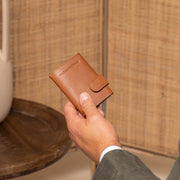 Cognac Leather Card Holder Frankfurt, product view 3
