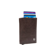 Brown Leather Card Holder Gabriela, front view