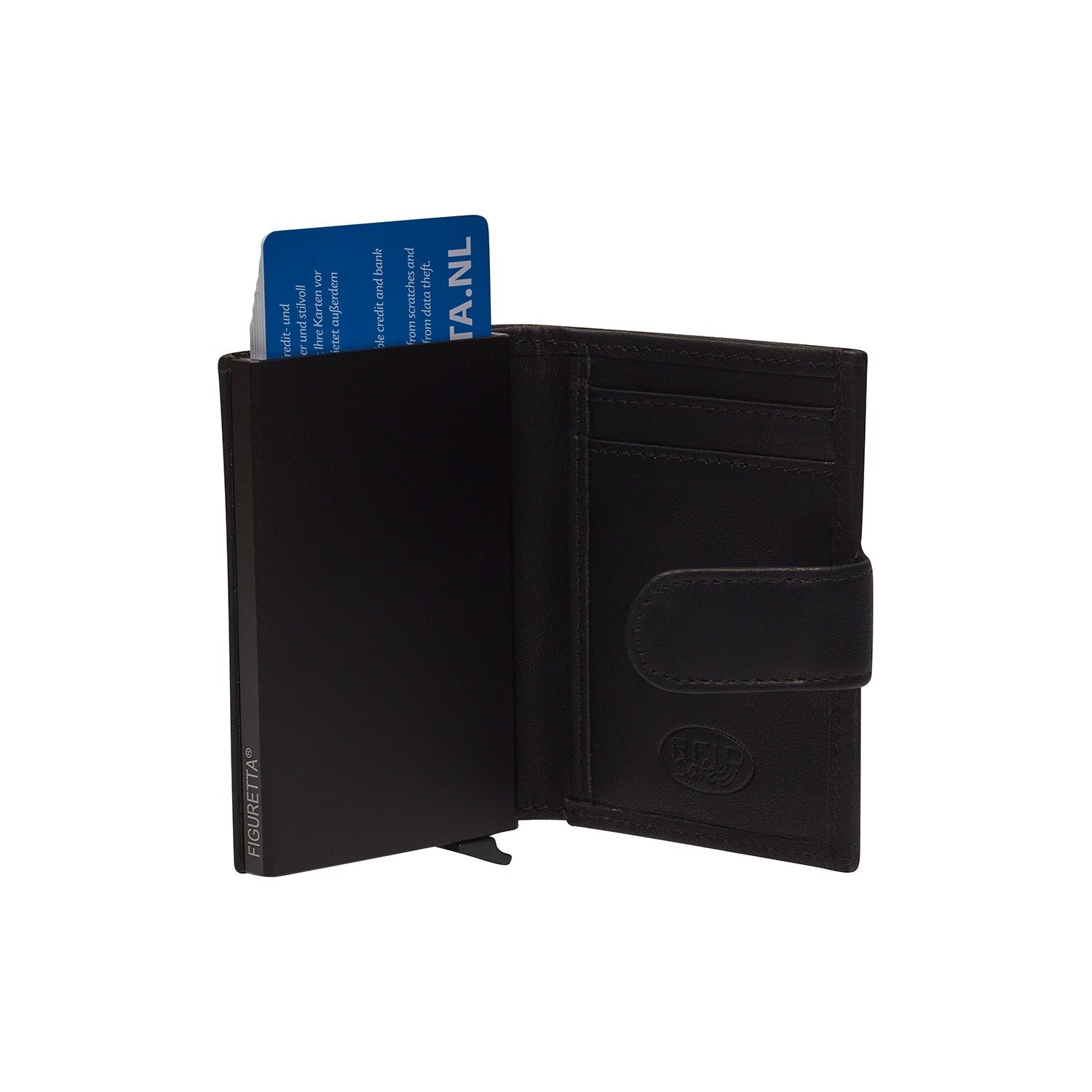 Black Leather Card Holder Hannover, detail view 1
