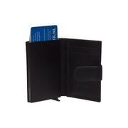 Black Leather Card Holder Hannover, detail view 1