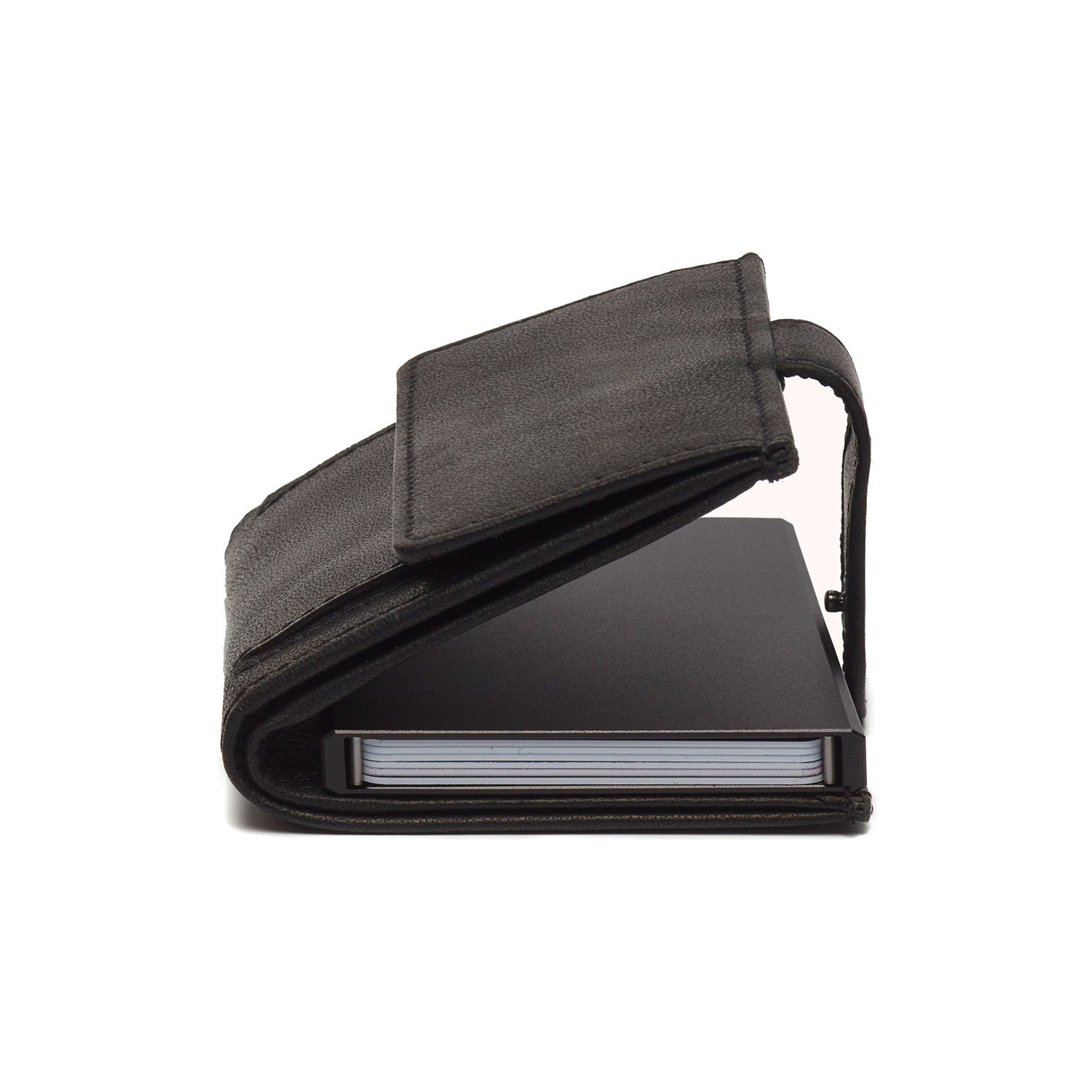 Black Leather Card Holder Hannover, detail view 3