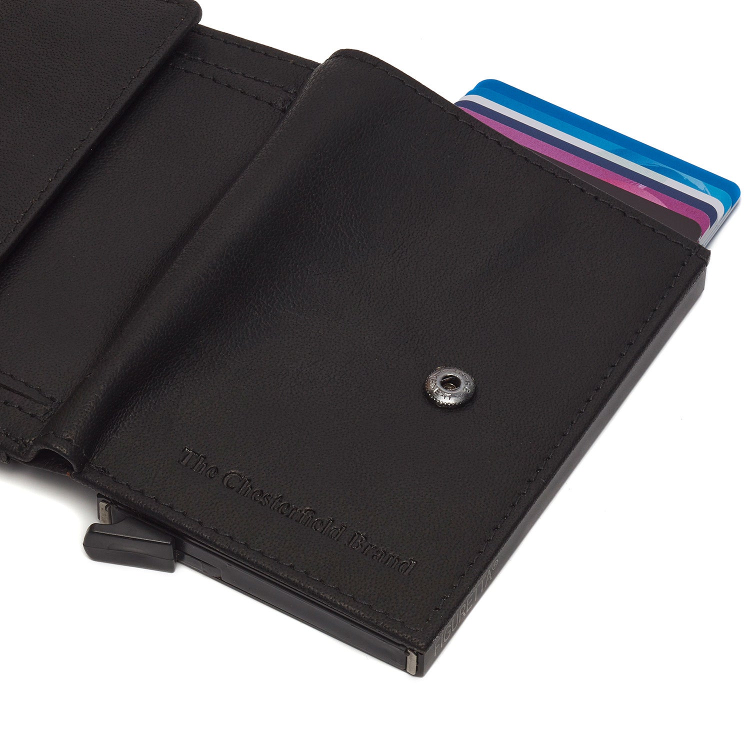Black Leather Card Holder Hannover, detail view 4