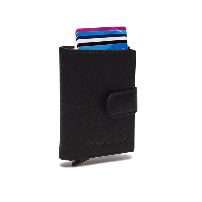 Black Leather Card Holder Hannover, front view