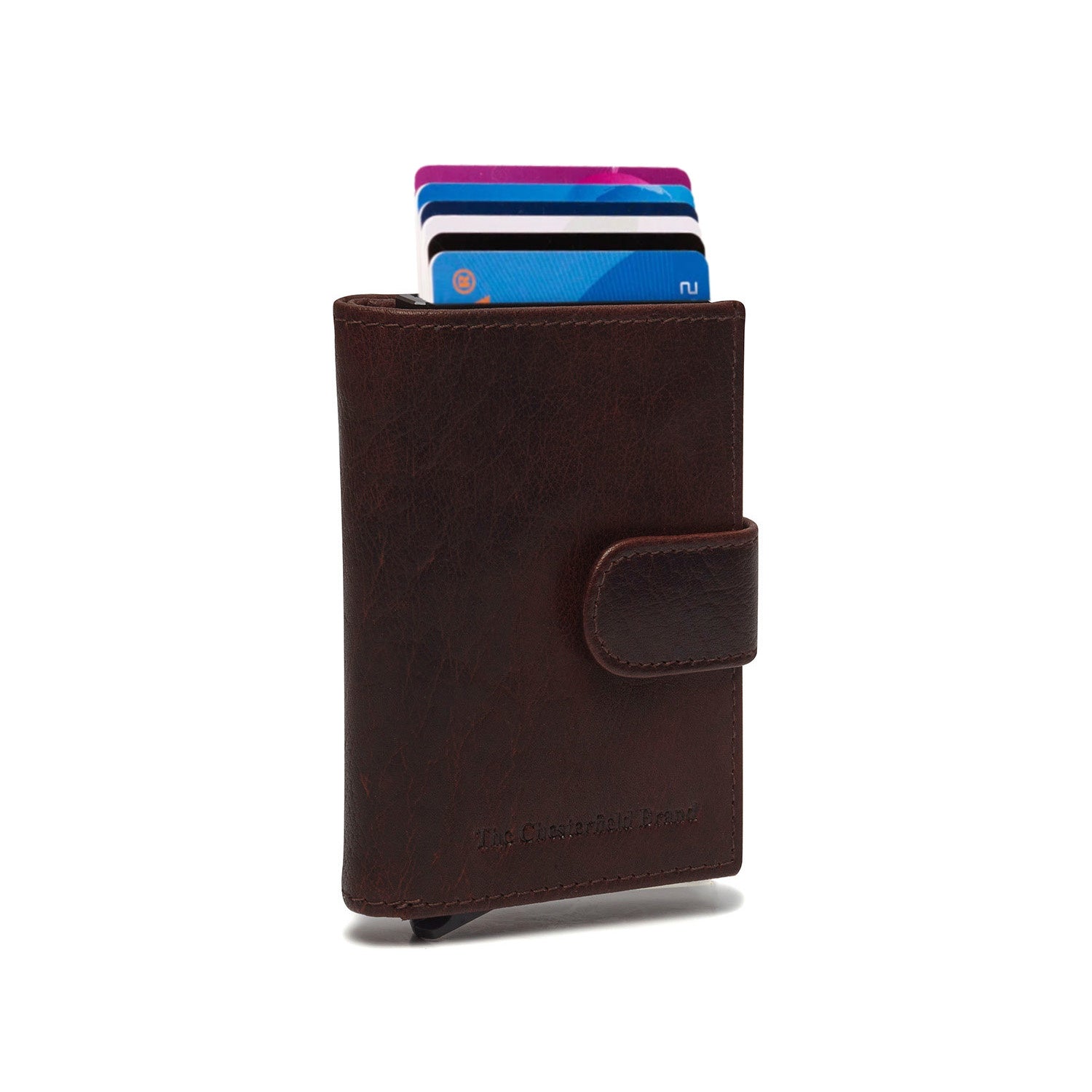 Brown Leather Card Holder Hannover, front view