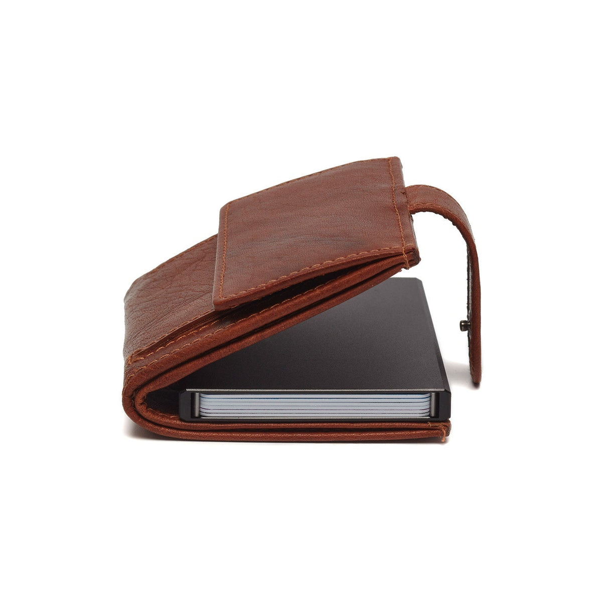 Cognac Leather Card Holder Hannover, detail view 3