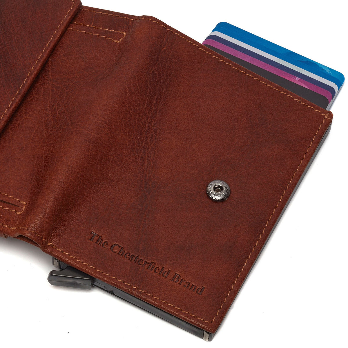 Cognac Leather Card Holder Hannover, detail view 4