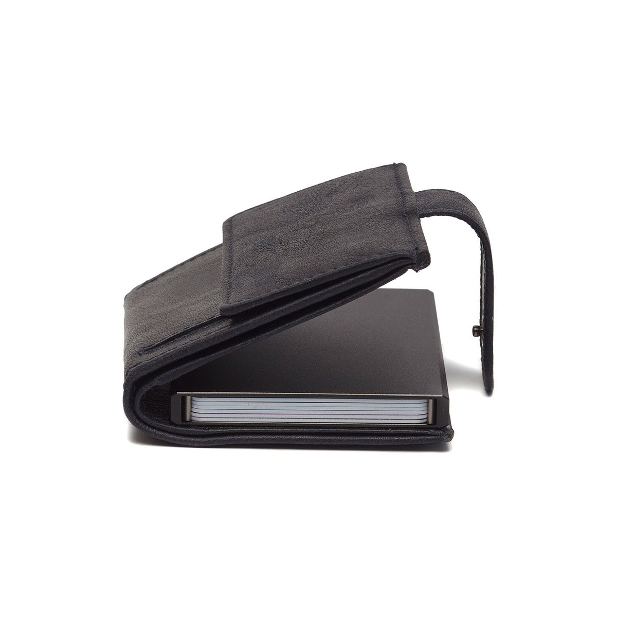 Navy Leather Card Holder Hannover, detail view 1