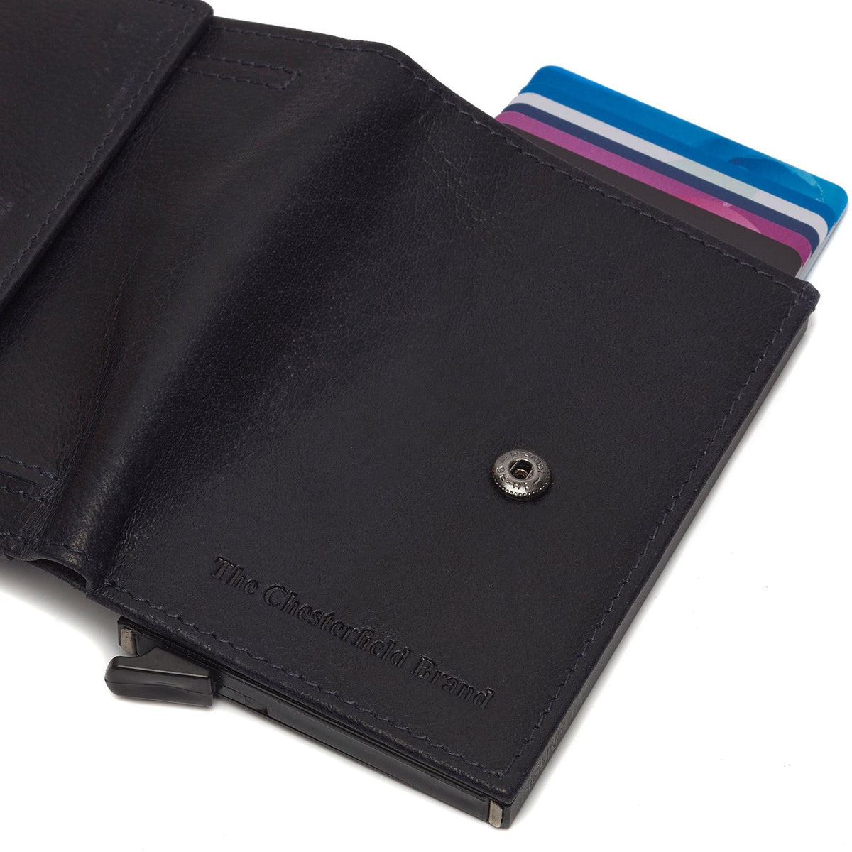 Navy Leather Card Holder Hannover, detail view 3